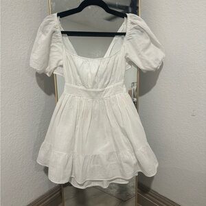 White Puff Sleeve Dress